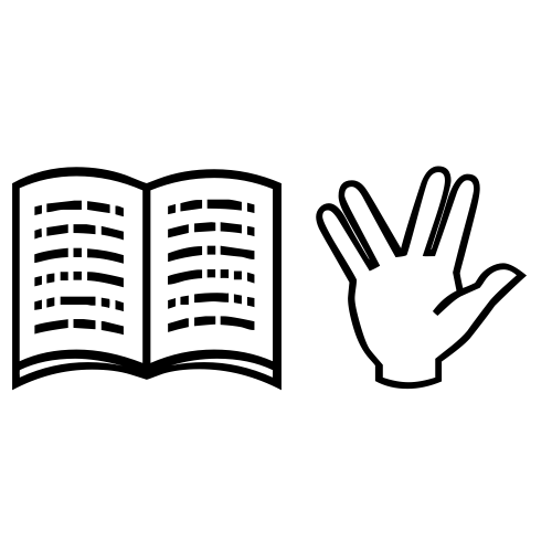 📖🖖 Emoji Domain black and white Symbola rendering